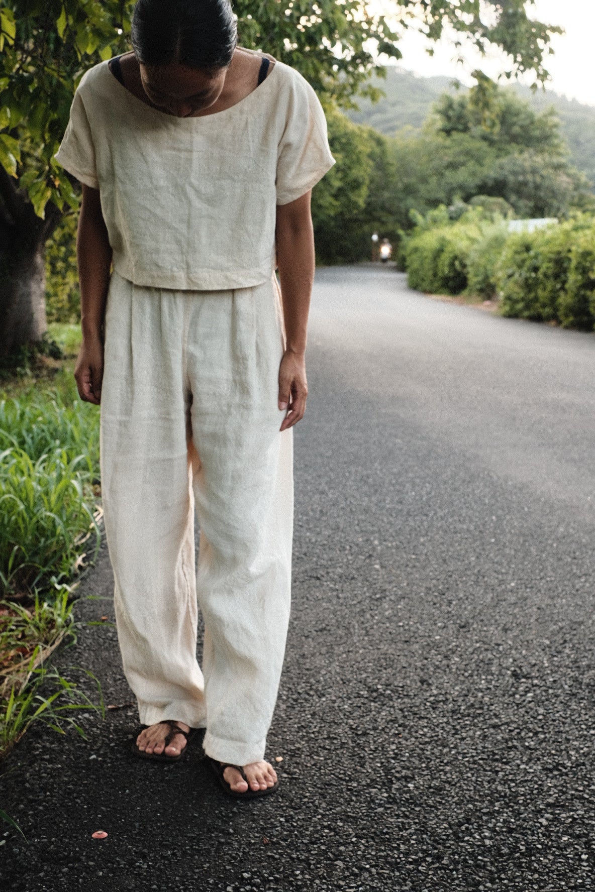Natural Hemp Tuck Pants  / Made in Japan