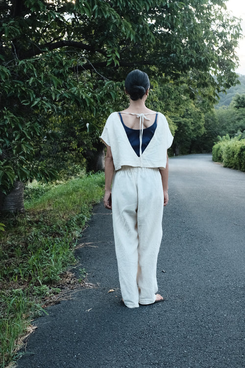 Natural Hemp Tuck Pants  / Made in Japan